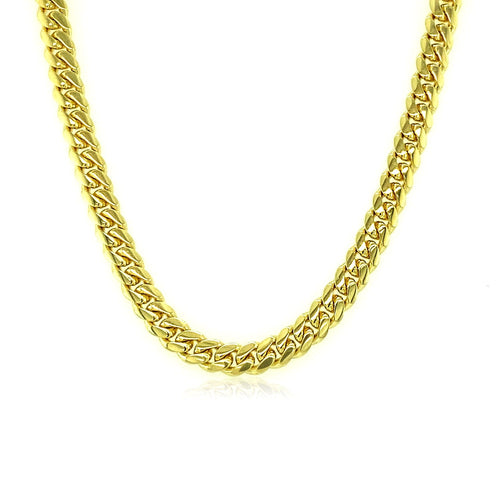 4.0mm 14k Yellow Gold Classic Solid Miami Cuban Chain - Image 2 | Biovlia